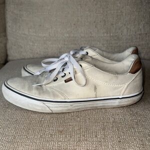 Used Vans Men's Off-White Canvas Sneakers